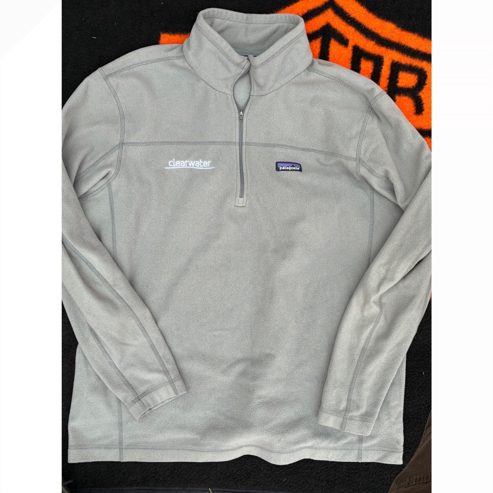 Patagonia Mens Micro D Quarter Zip Fleece Pullover Grey Clearwater XL